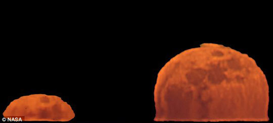 Fenómeno raro: “Sumergimiento” de la luna en el mar tomado por un fotógrafo