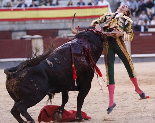 Torero español, agredido por toro, con herida de 20 centímetros