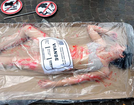 Vegetariano francés protesta contra consumo de carne