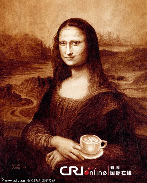 Pintora crea obras con café