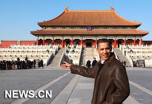 El presidente estadounidense, Barack Obama, visita la Ciudad Prohibida, en la capital china de Beijing.