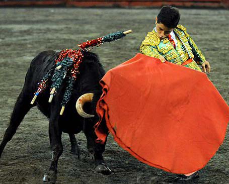 Valiene torero de 13 años activo en plaza de toros