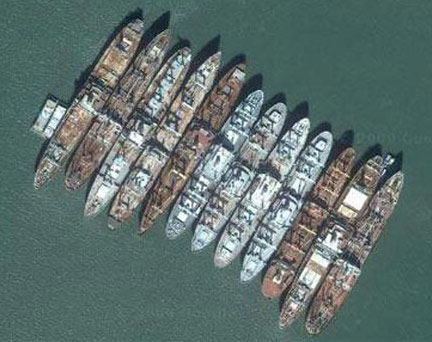 La foto de satélite de Google revela que la flota de reserva de EEUU cuenta con más de 170 barcos de guerra