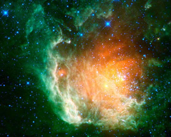 La sonda exploradora de la NASA ha captado imagenes de “Rosa Espacial” formada por grupos de estrellas fijas con todos los colores del arco iris